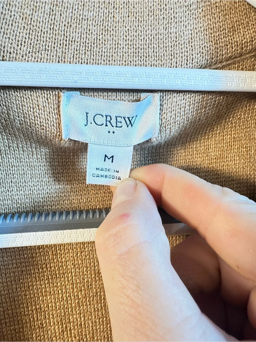 W186. J. Crew Single-Button TanKnit Blazer